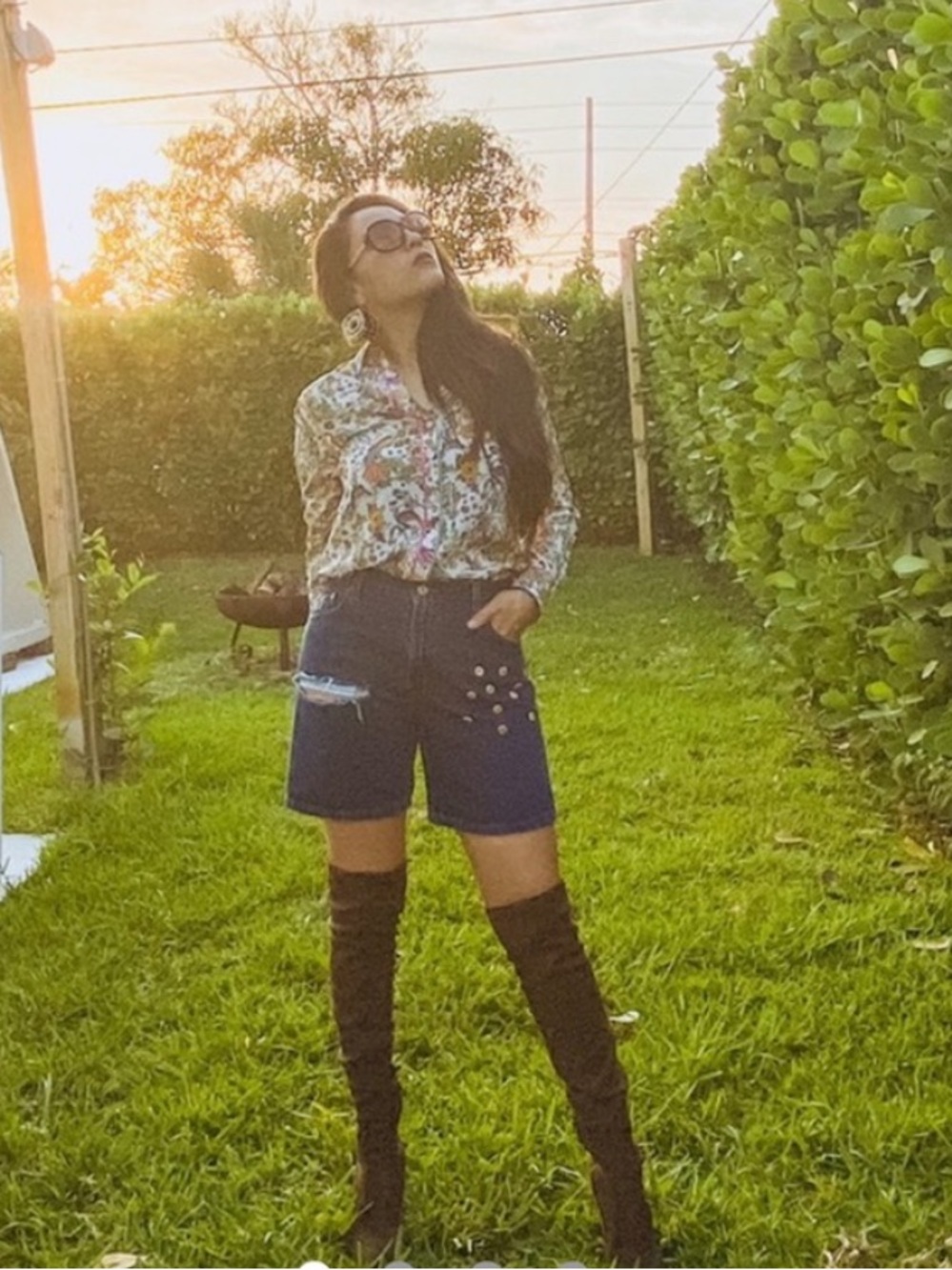 Levi's Dark Blue Distressed Denim Shorts with Colorful Button Accents